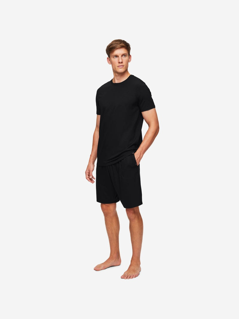 Derek Rose Men's Lounge Shorts Basel Micro Modal Stretch Black outlook