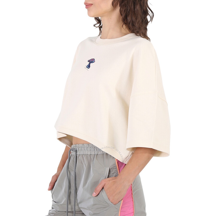 Stella McCartney Ladies Mushroom Print Cropped Sweatshirt - 4