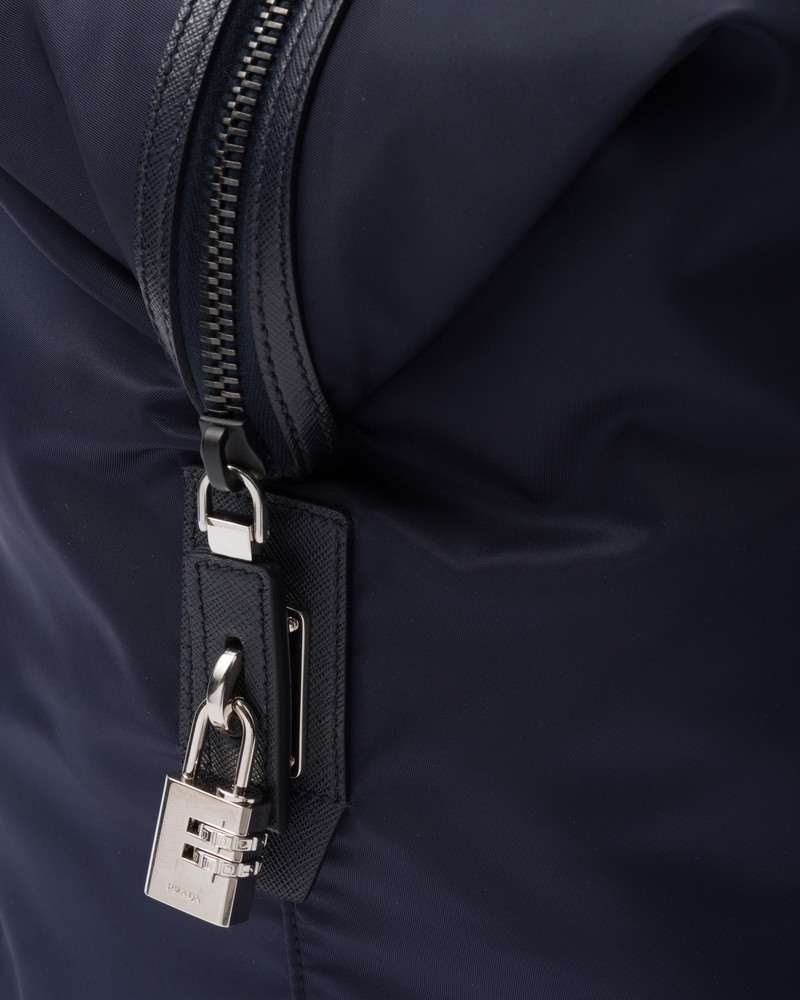 Re-Nylon and Saffiano leather duffle bag 7