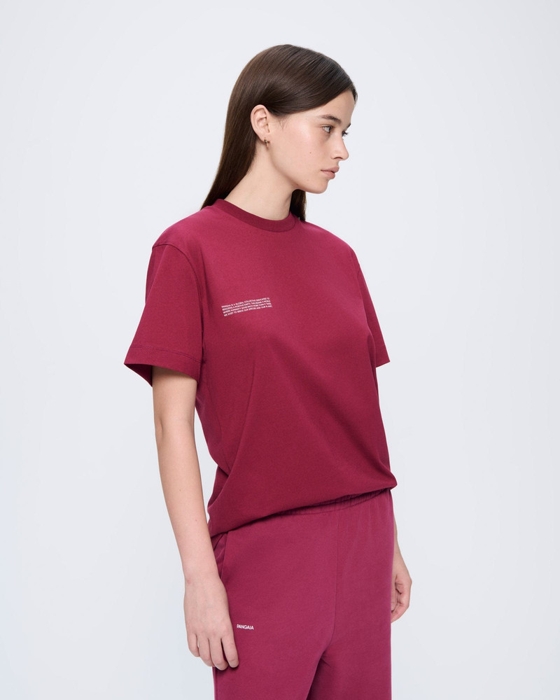 PANGAIA Womens 365 Midweight T-Shirt - Milkyway Maroon outlook