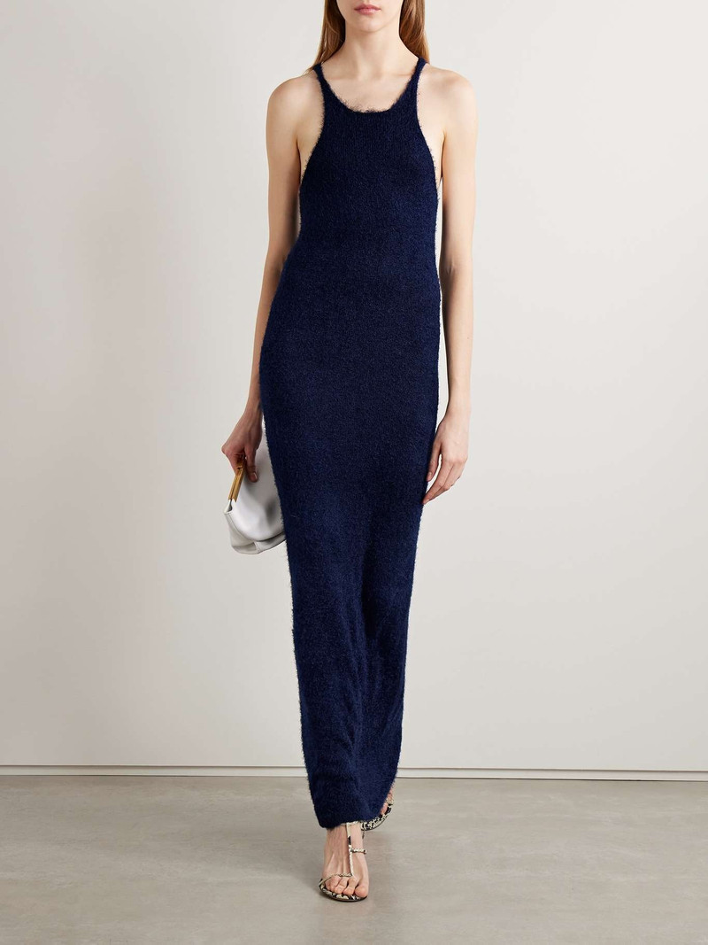 KHAITE Jaime brushed silk and cashmere-blend maxi dress outlook