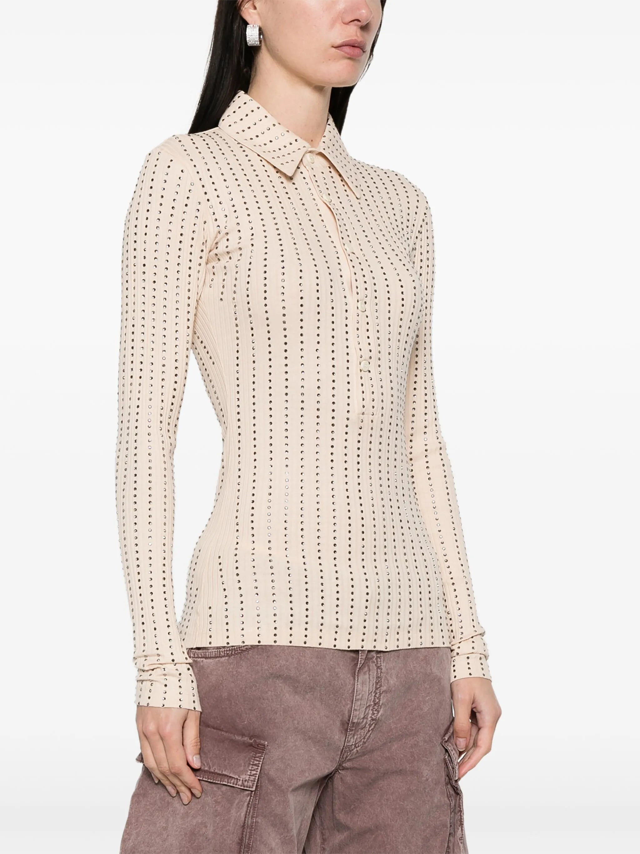 rhinestone-embellished polo shirt - 3