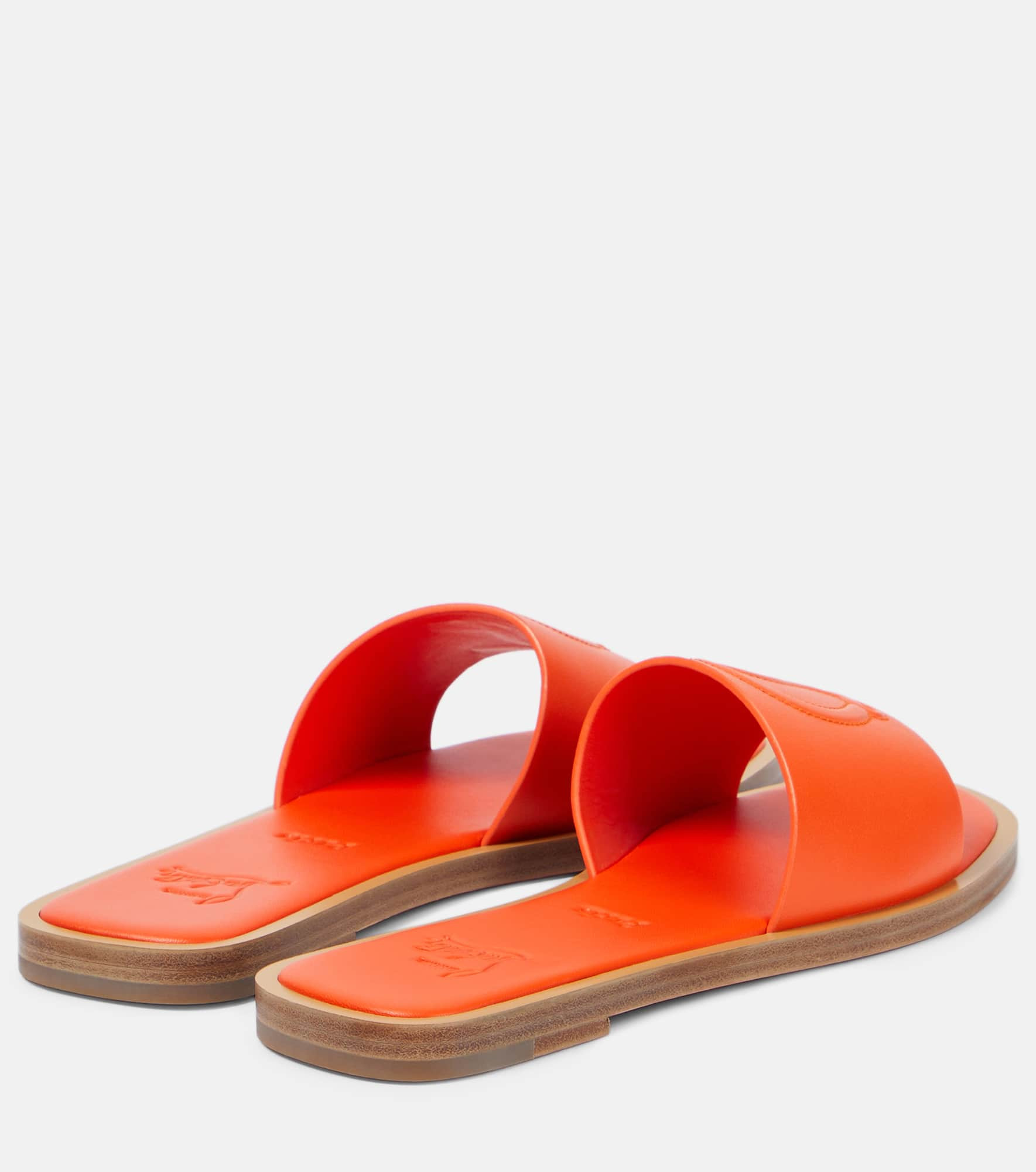CL embossed leather mules - 3