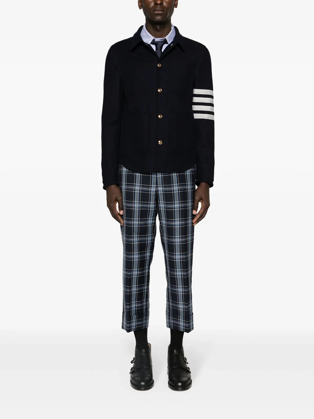 Thom Browne Wool Cashmere 4-Bar Utility Jacket | club21