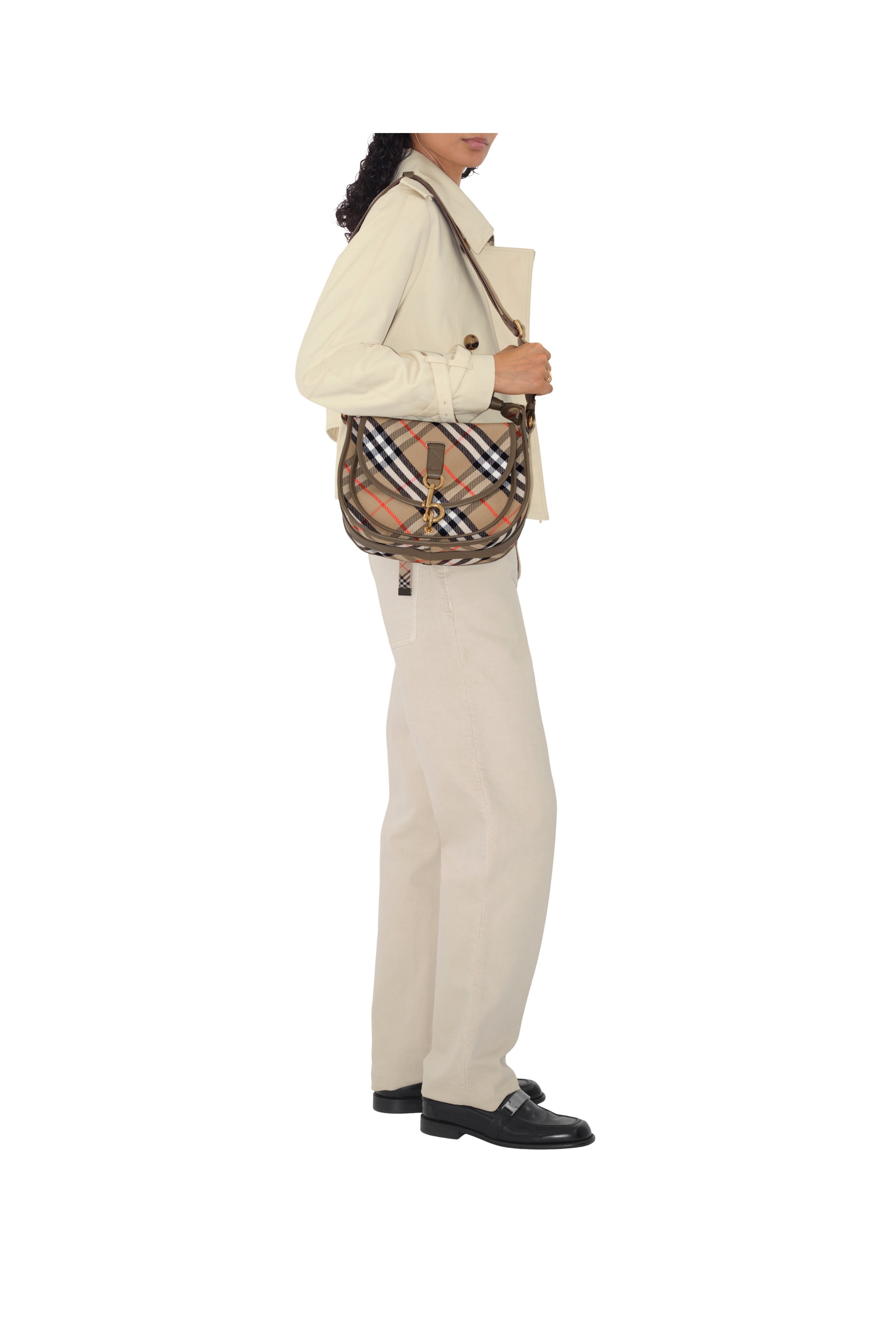 burberry Small B Clip Messenger Bag in Sand at Nordstrom - 3