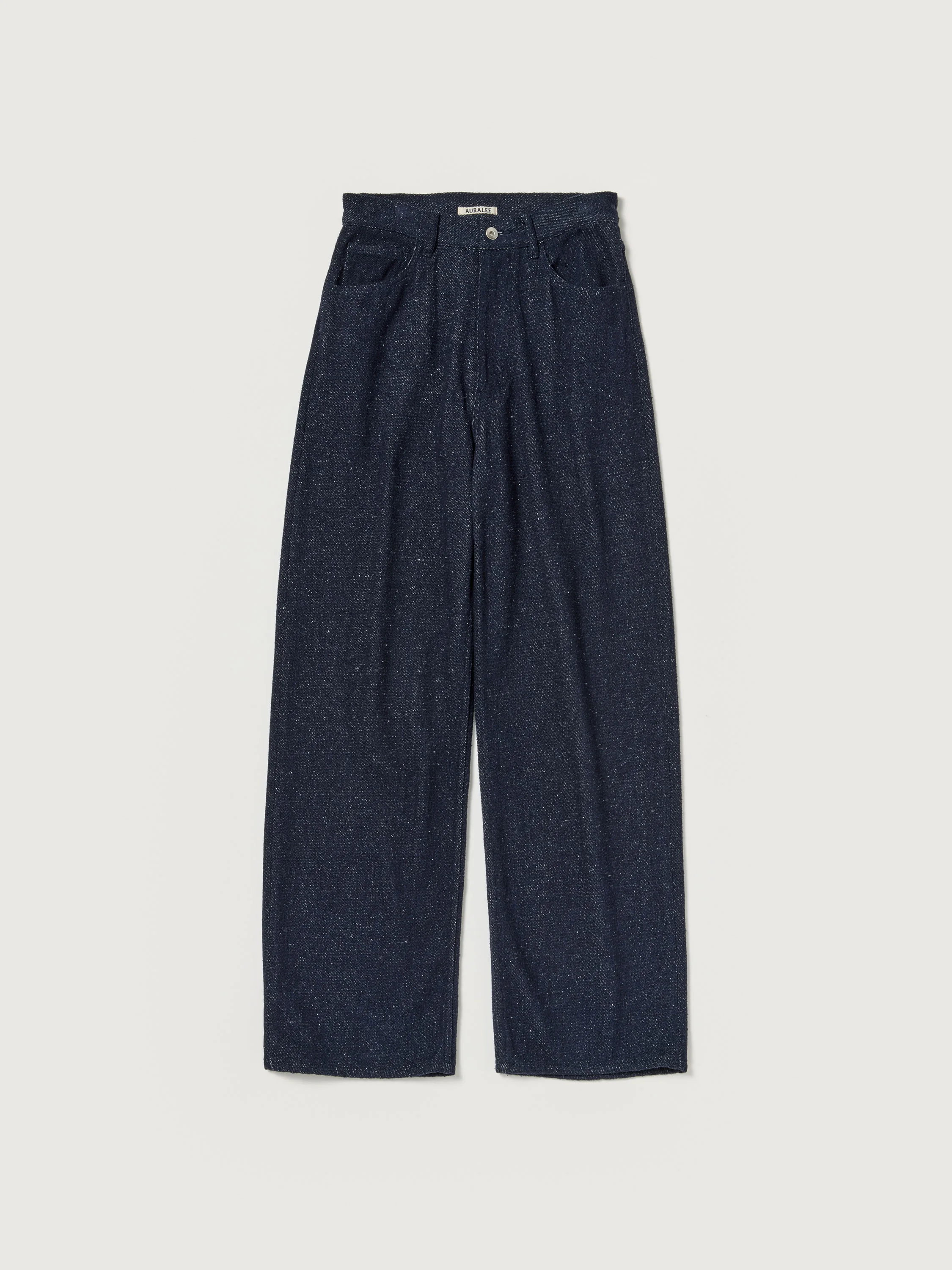 SILK NEP DENIM 5P WIDE PANTS - 1