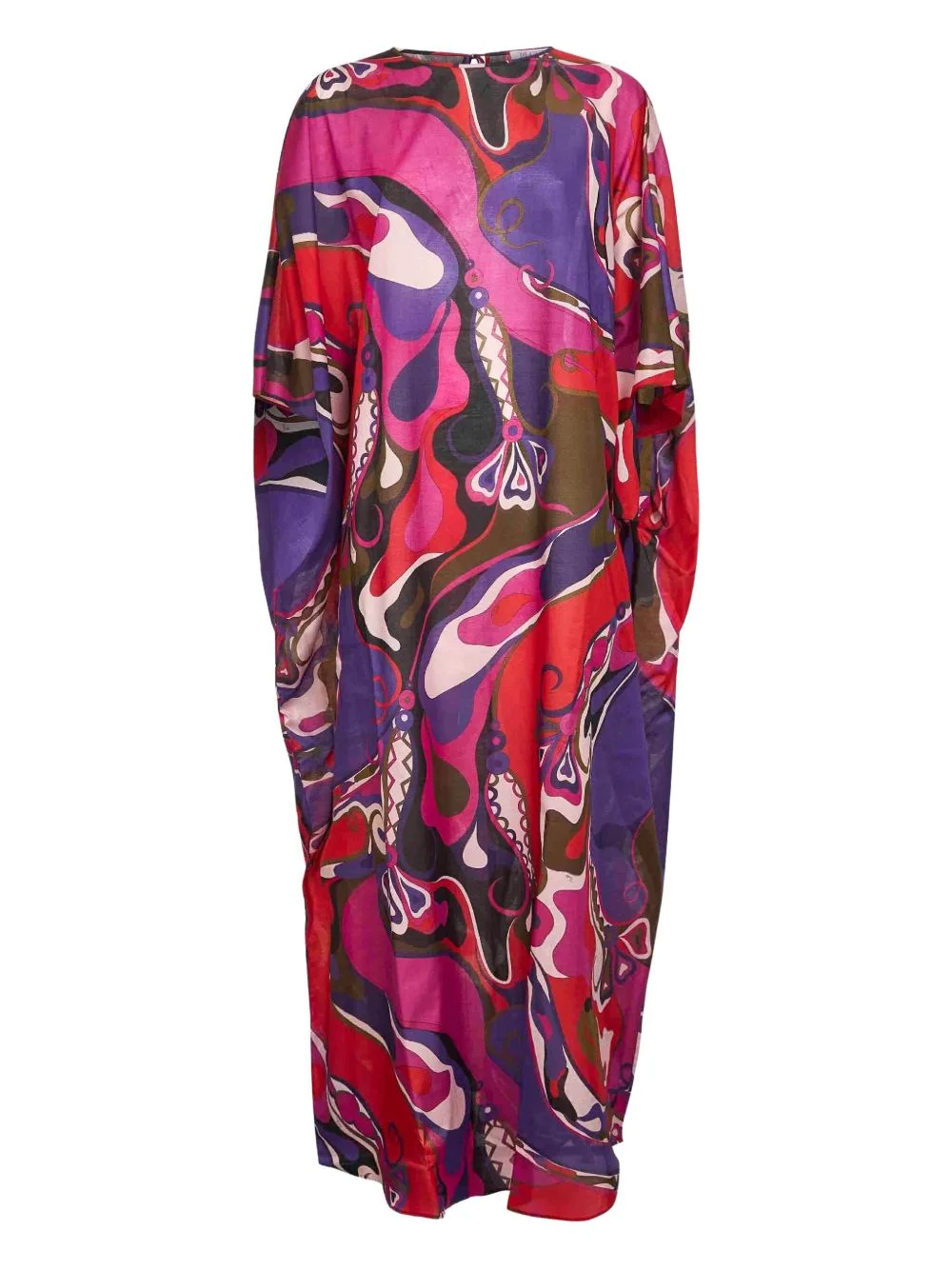 abstract-pattern print draped dress - 1