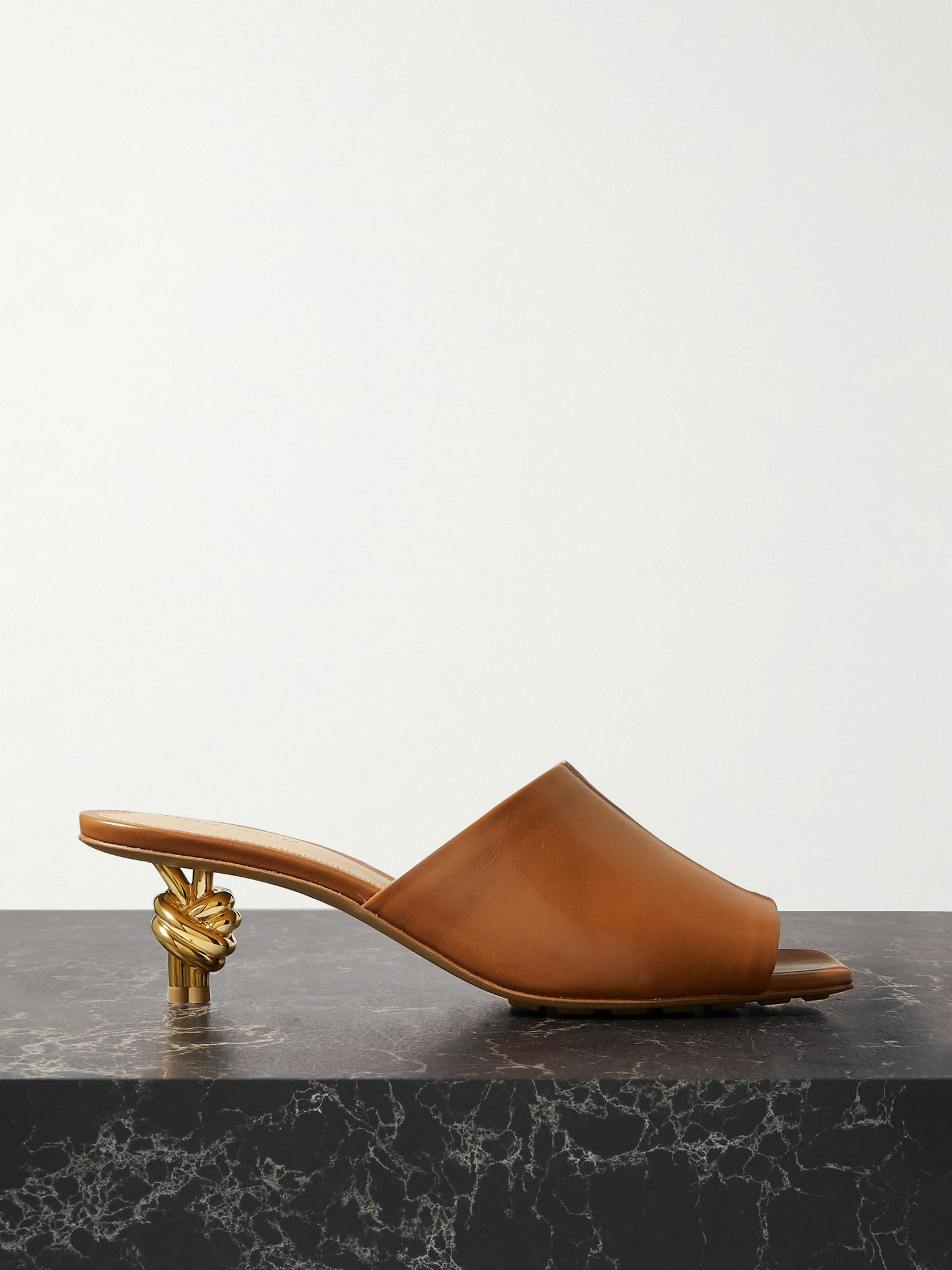 Knot leather mules Brown - 1