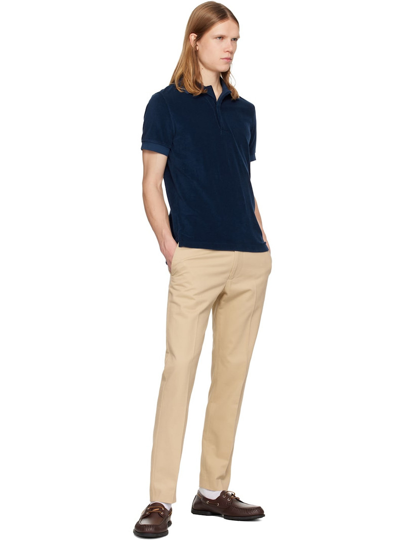 TOM FORD Navy Towelling Short Sleeve Polo outlook