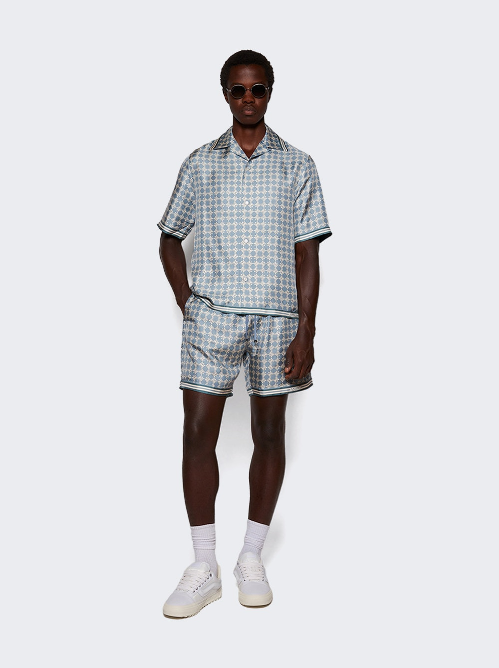 Quad Bowling Shirt Dusty Blue - 2
