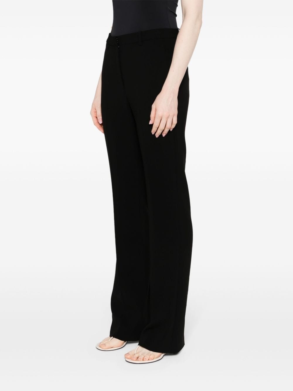 straight-leg crepe trousers - 3