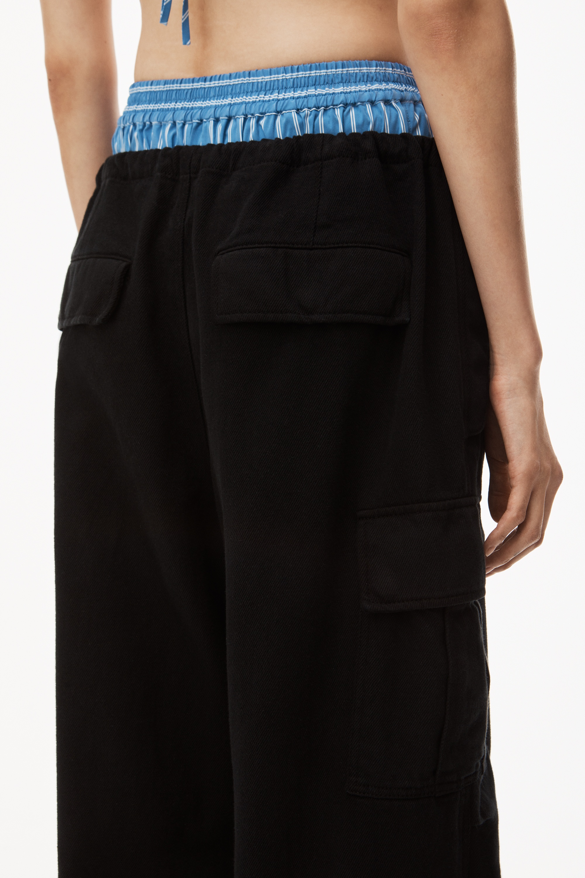 PARACHUTE PANT IN WASHED BLACK DENIM - 6