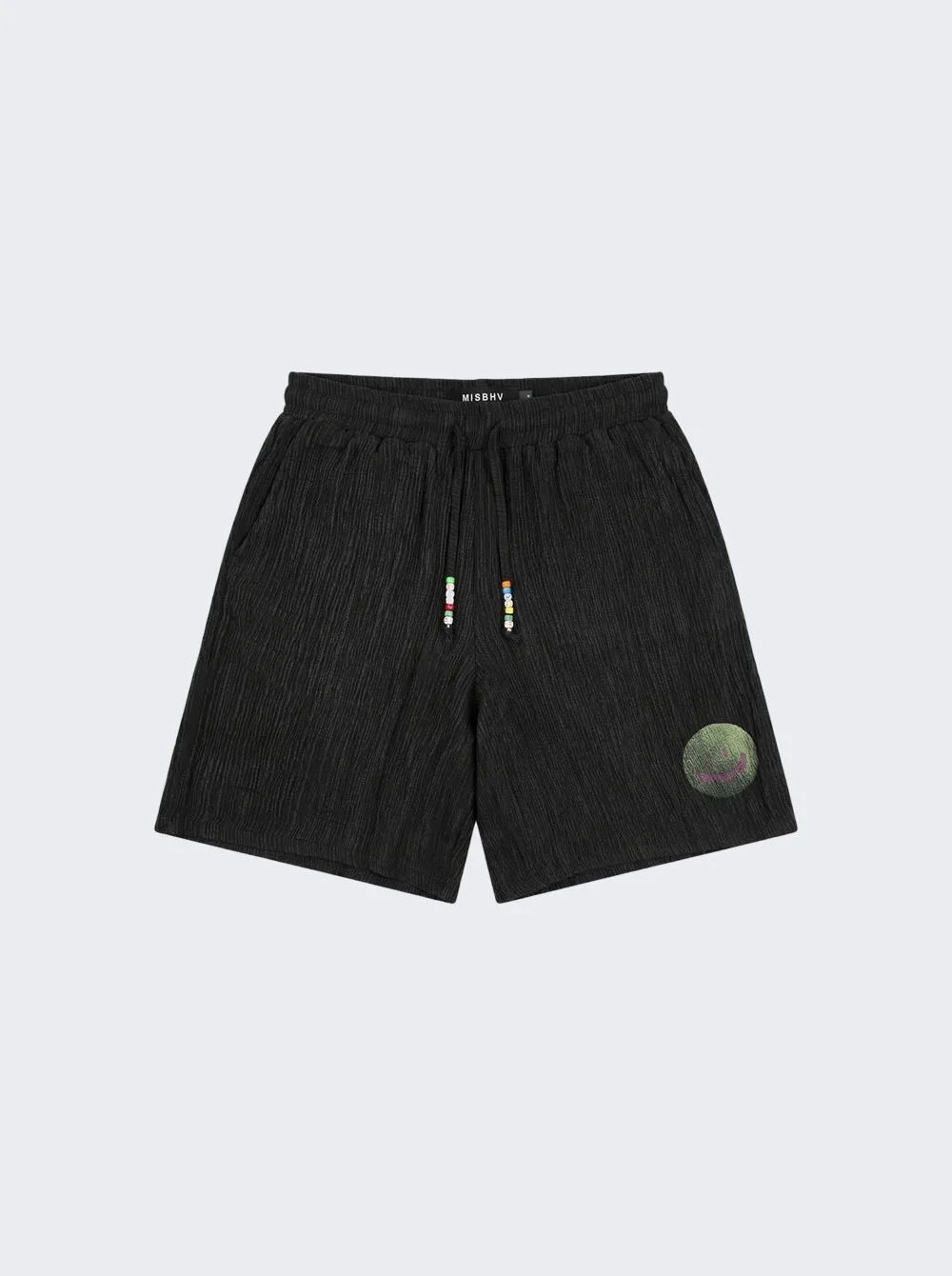 Smile Shorts Unisex Washed Black - 1