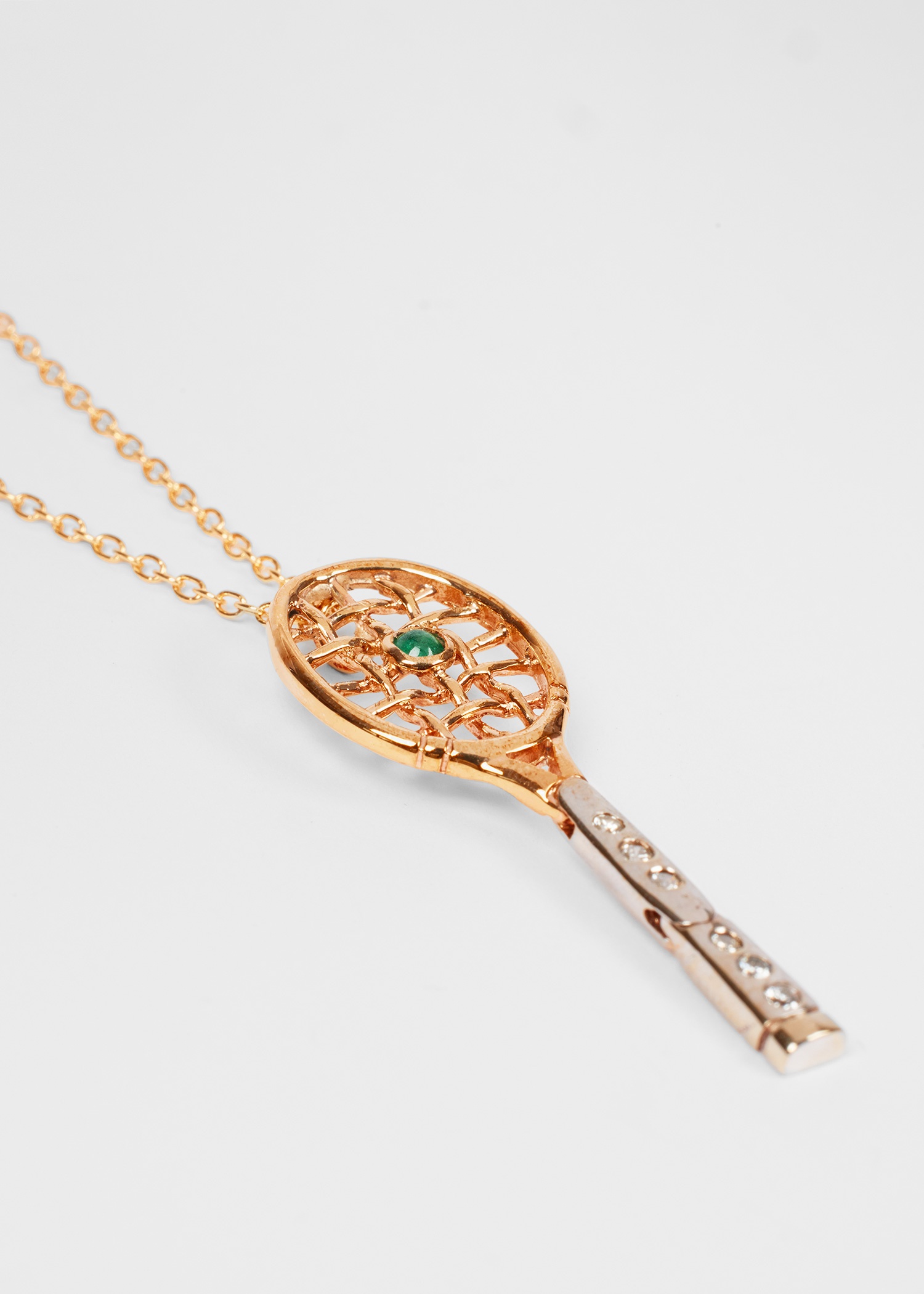 Diamond & Emerald Tennis Necklace by Baroque Rocks - 3