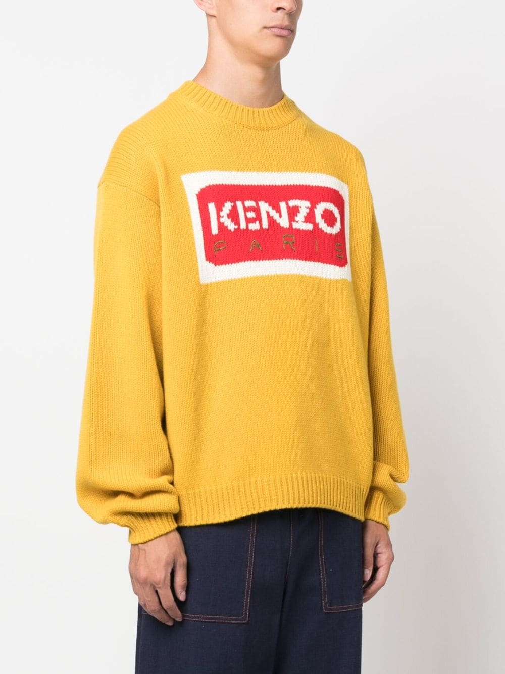 intarsia-knit logo knit jumper - 3