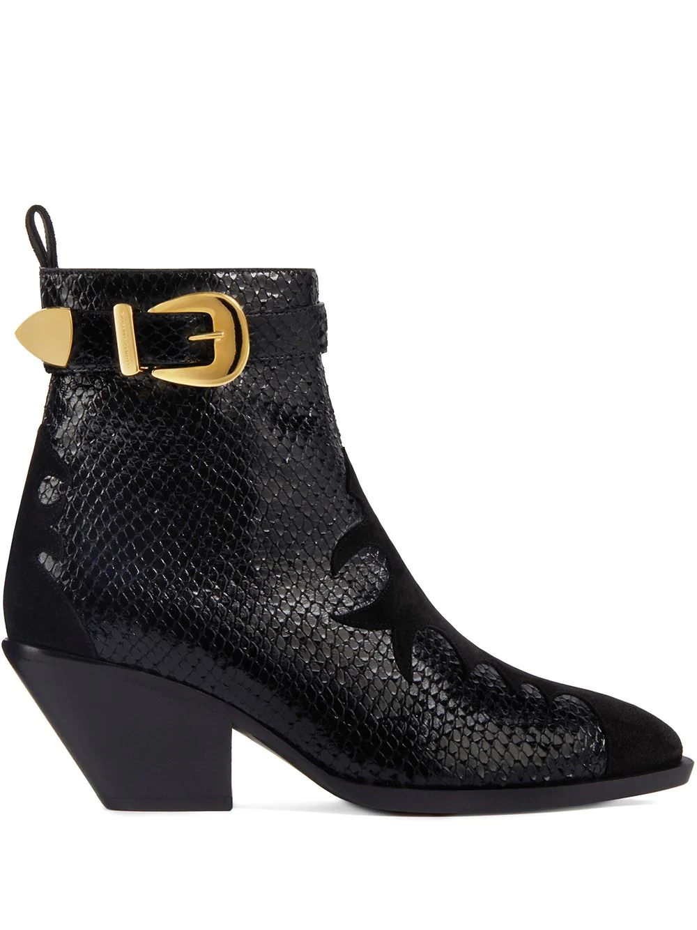 Helena Buckle snakeskin-effect boots - 1