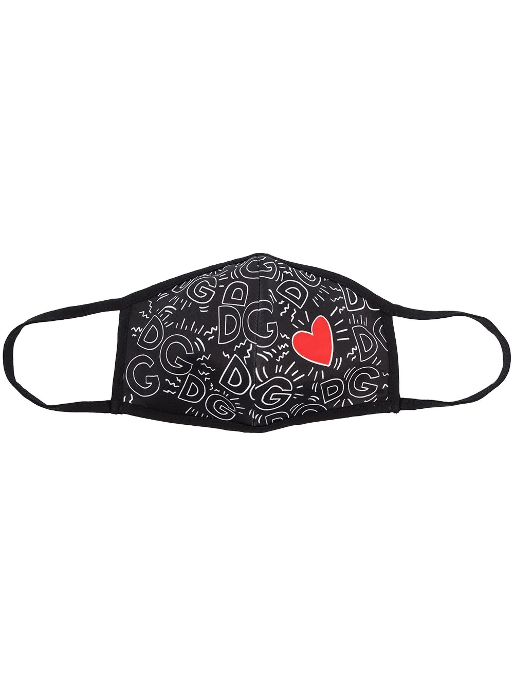 monogram heart print face mask - 1