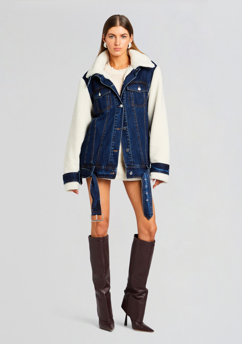 MINK TEDDY DENIM JACKET 2