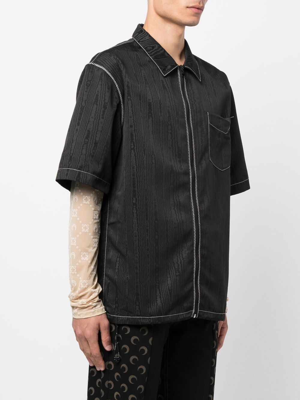 zip-up short-sleeve shirt - 3