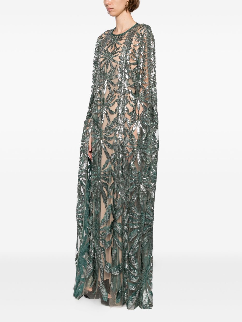 embroidered tulle kaftan - 3