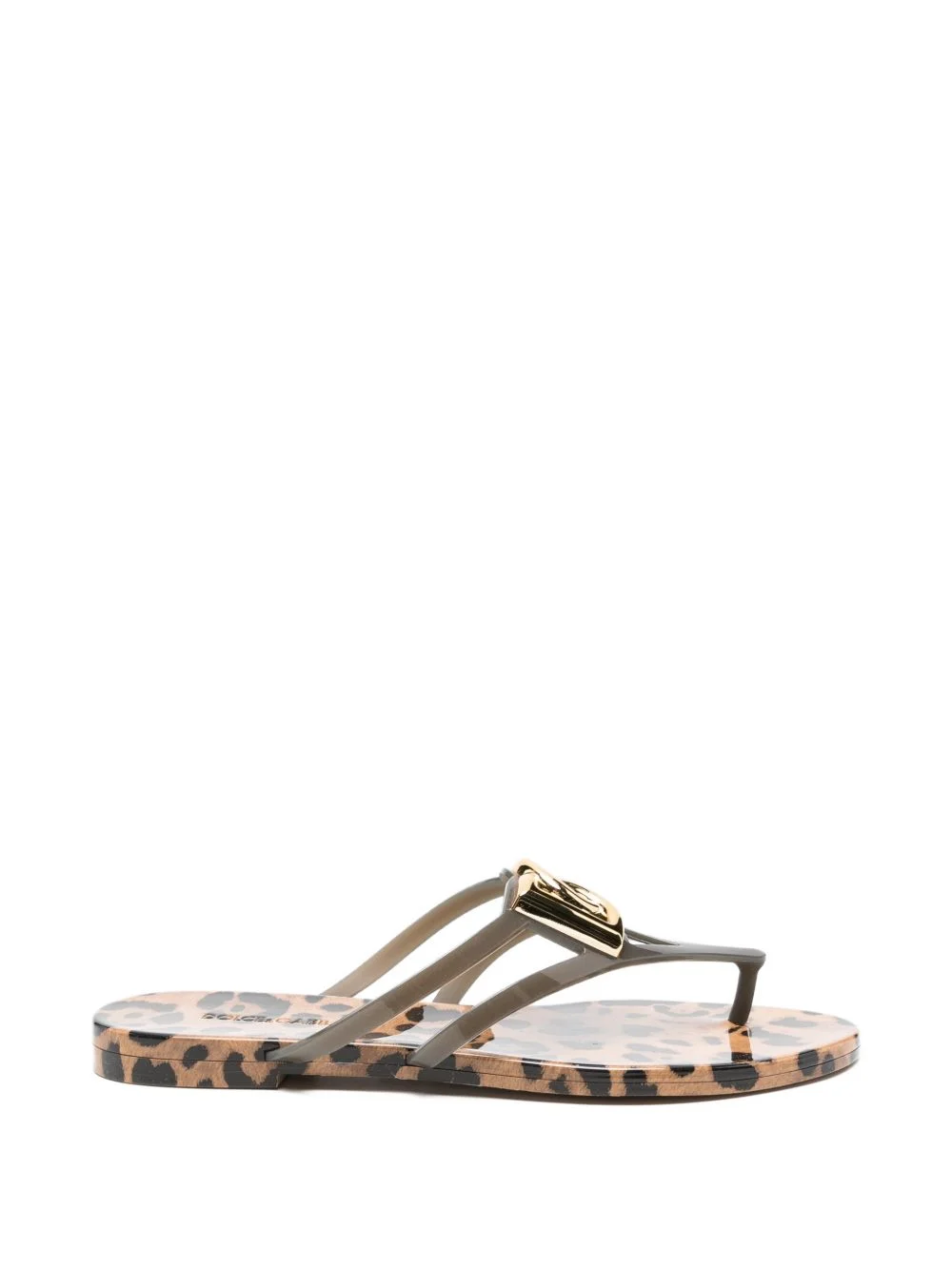 leopard-print logo flip-flops - 1