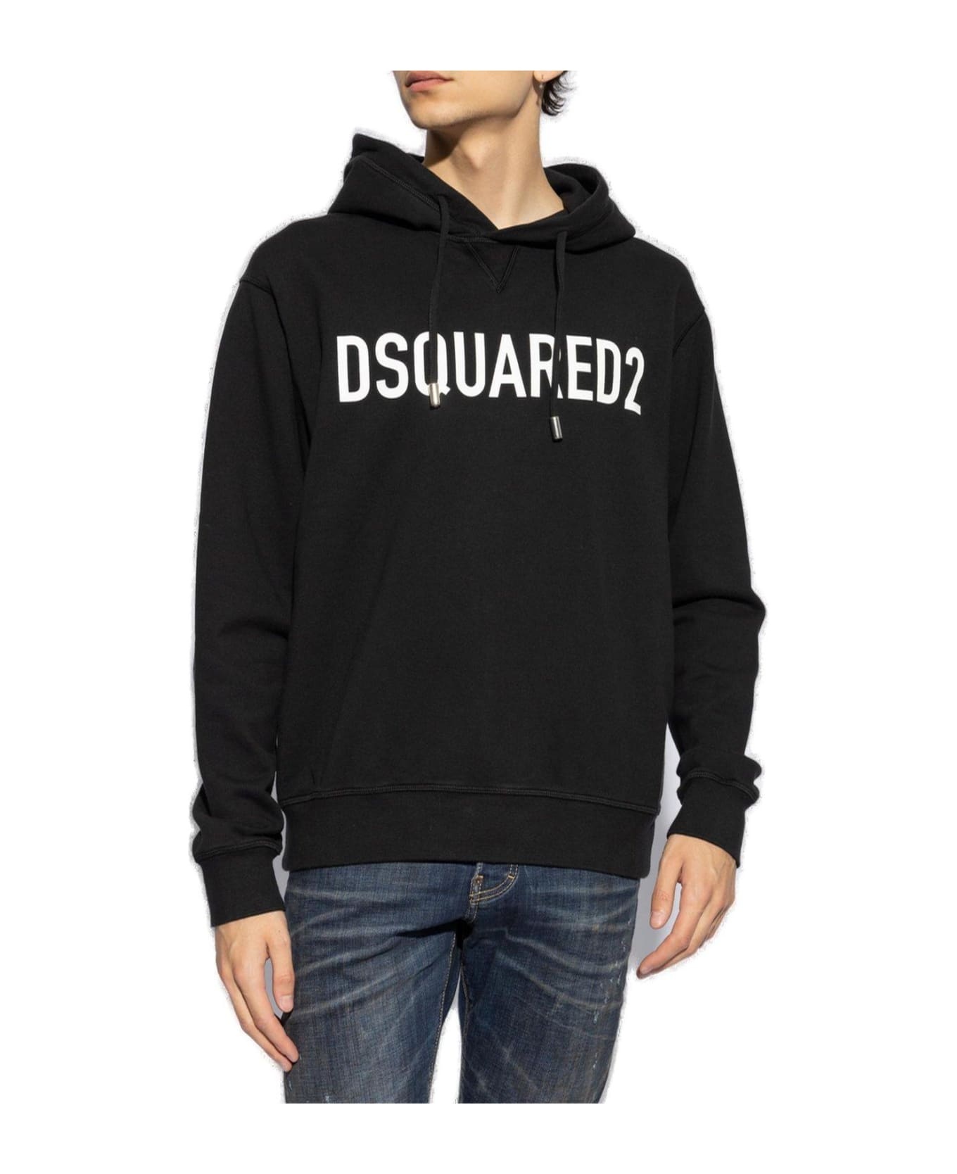 Logo Printed Drawstring Hoodie - 2