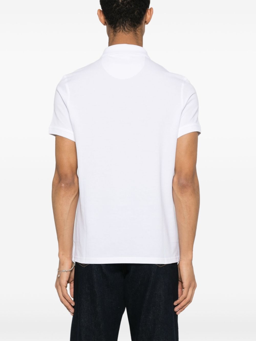 logo-embroidered cotton polo shirt - 4