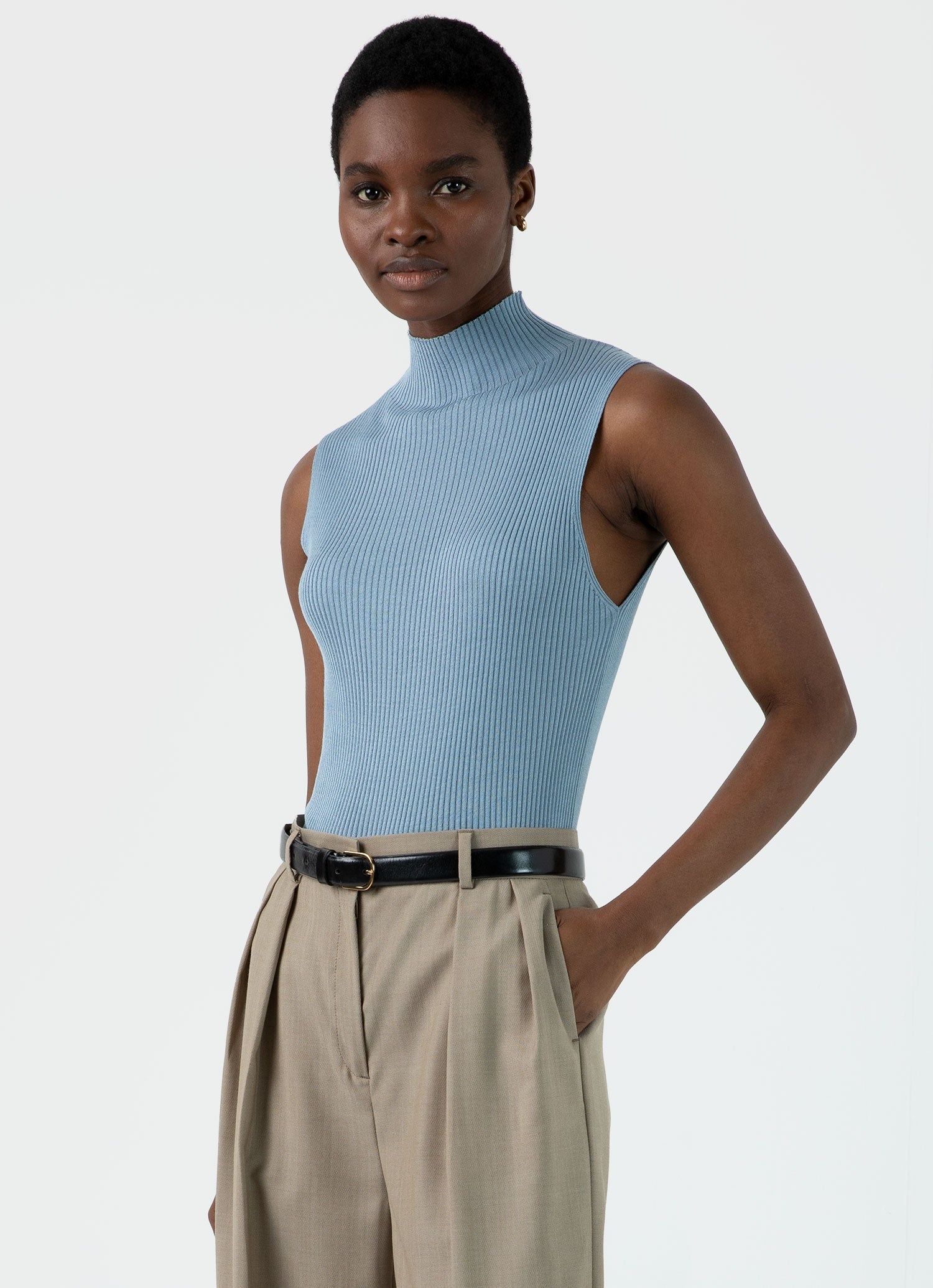 Silk Rib Vest Jumper - 2