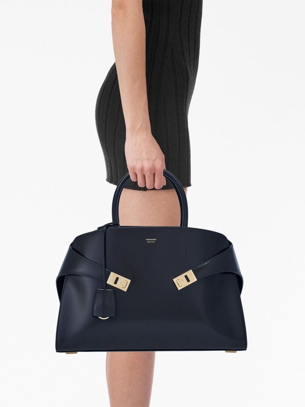 Hug leather tote bag - 2