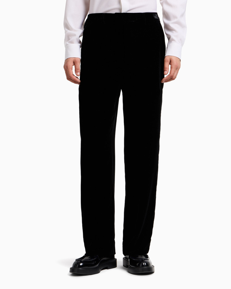 EMPORIO ARMANI ICON SMOOTH VELVET TROUSERS outlook