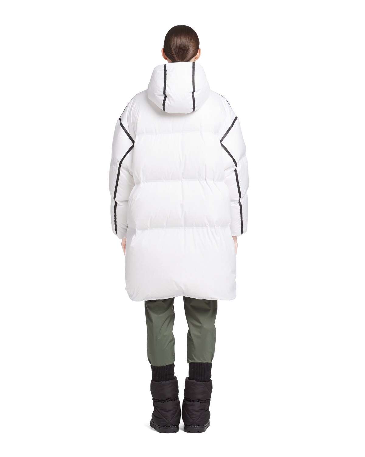 Oversized technical nylon down coat - 4