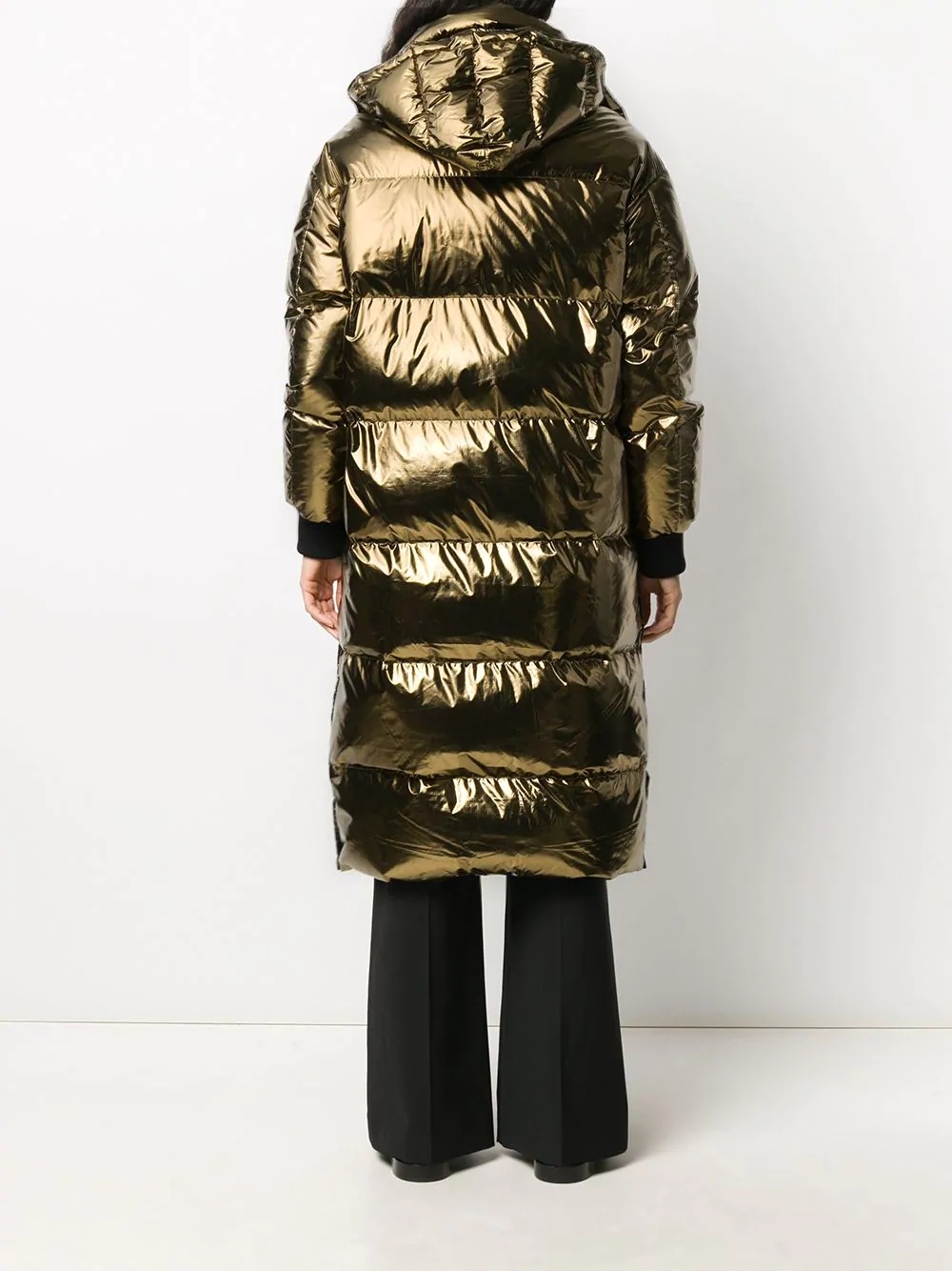 reversible longline metallic puffer coat - 4