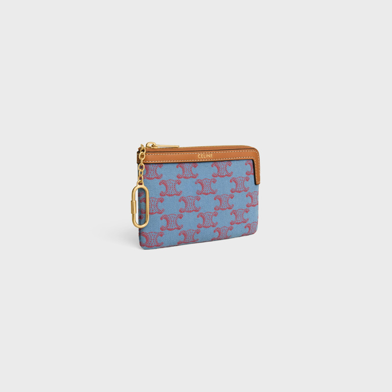CELINE Coin Purse IN TEXTILE WITH TRIOMPHE ALL OVER outlook