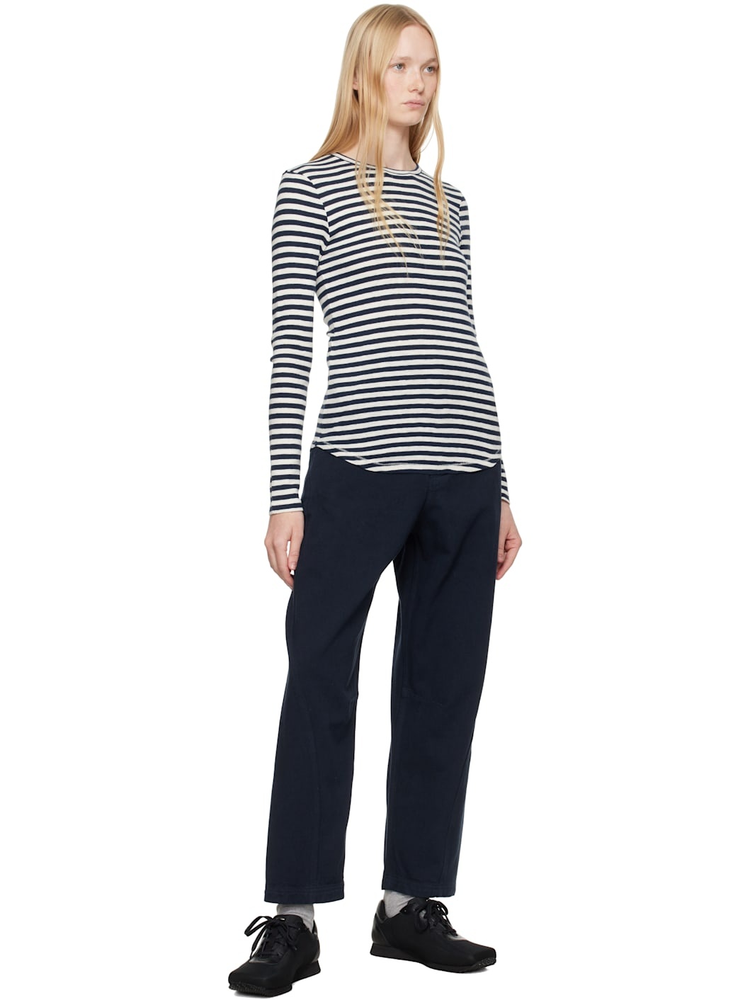 Navy Twisted Trousers - 4