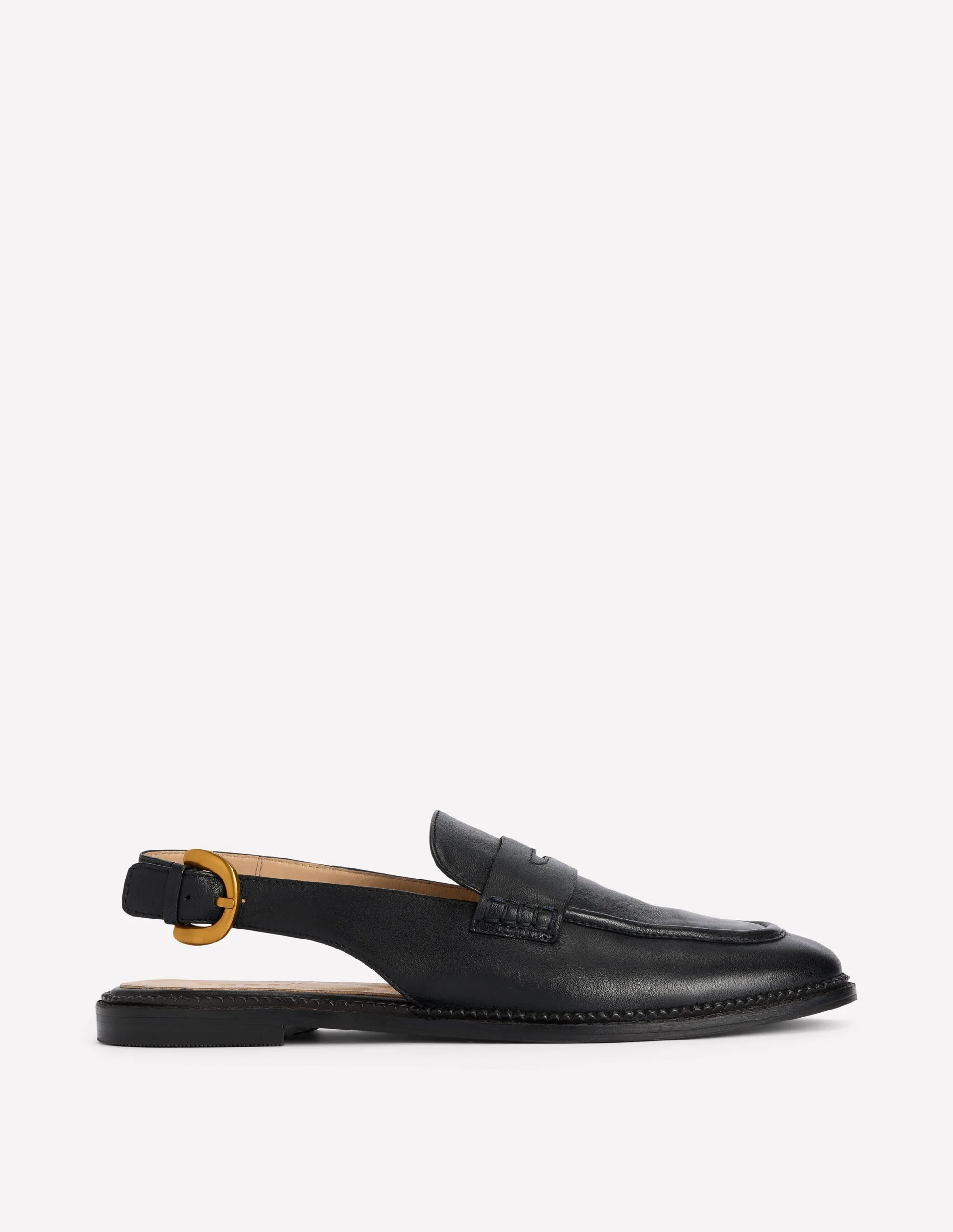 Nya Slingback Penny Loafers-Black - 1