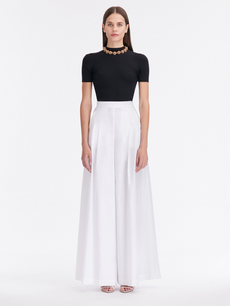 WIDE LEG 코튼 TWILL 바지 - 1