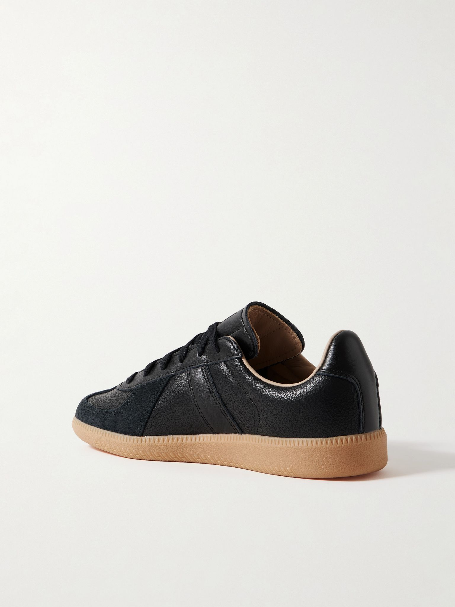 BW Army Lux suede-trimmed cracked-leather sneakers Black - 3