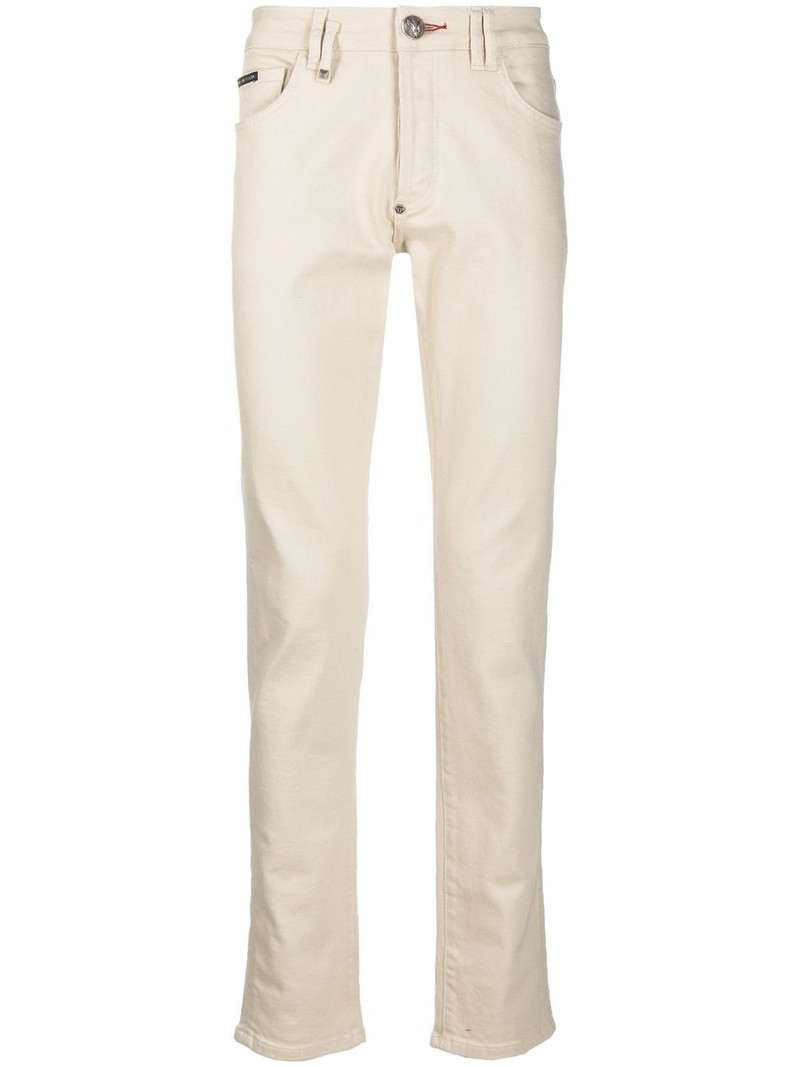 logo-plaque slim-fit jeans 1