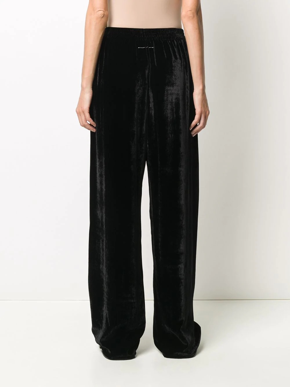 velvet-effect flared trousers - 4