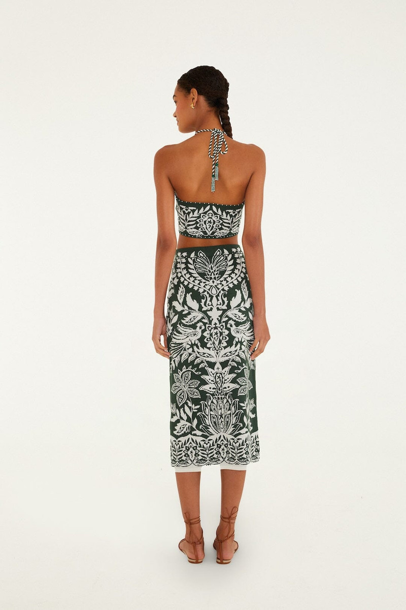 Dark Green Miranda Knit Skirt 3