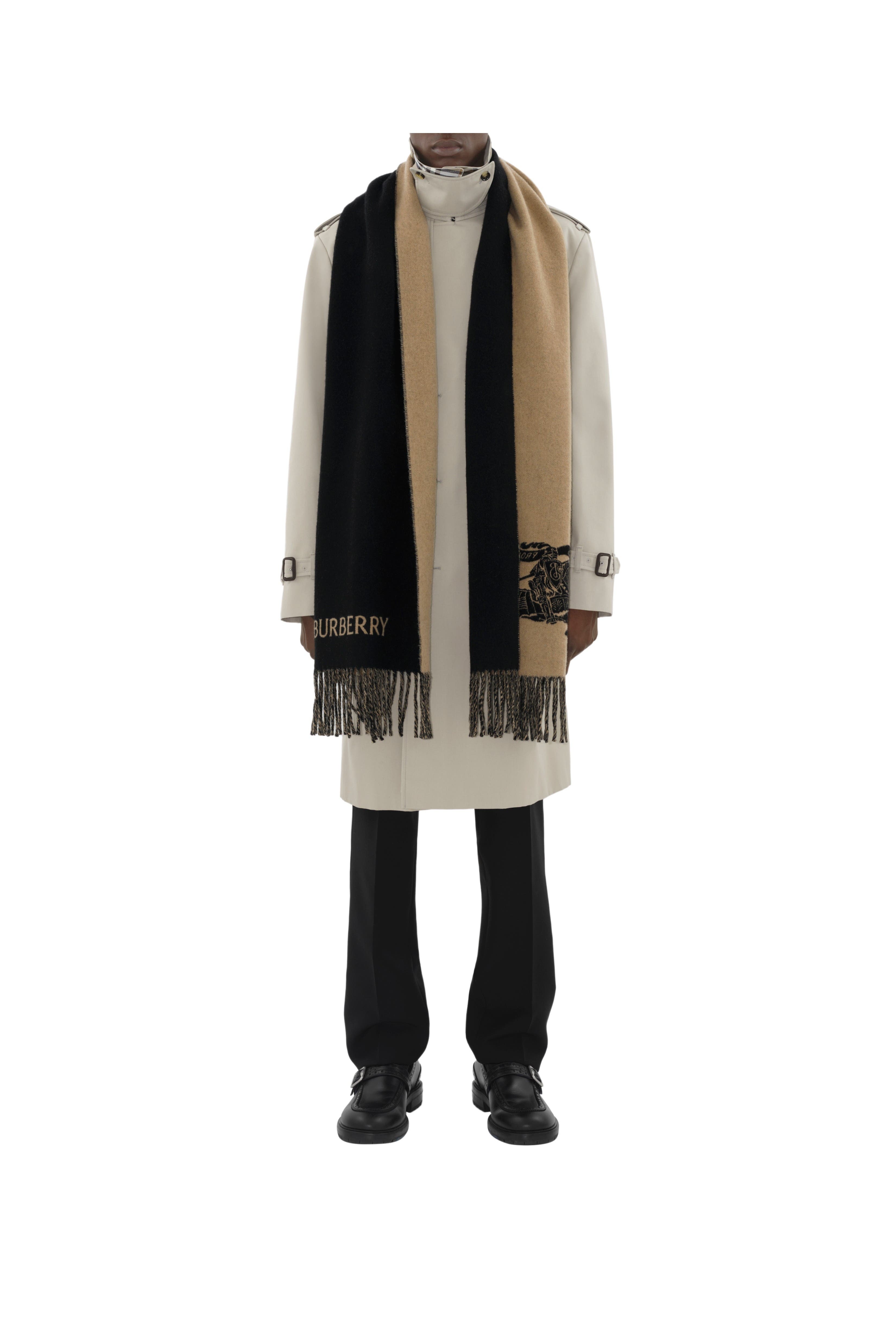 burberry Reversible EKD Cashmere Scarf in Camel/black at Nordstrom - 3
