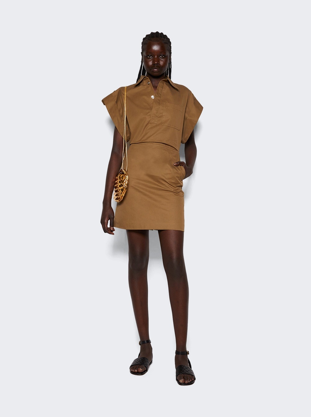 Gabardine Dress Dark Sand - 2