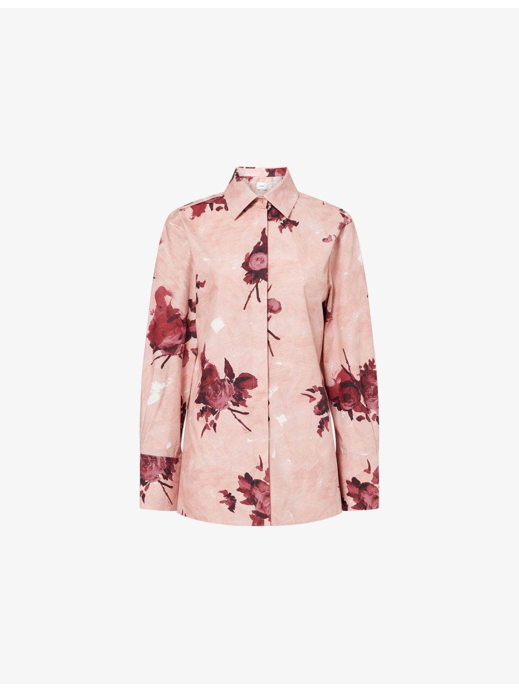 Floral-Print Long-Sleeve Cotton Shirt - 1