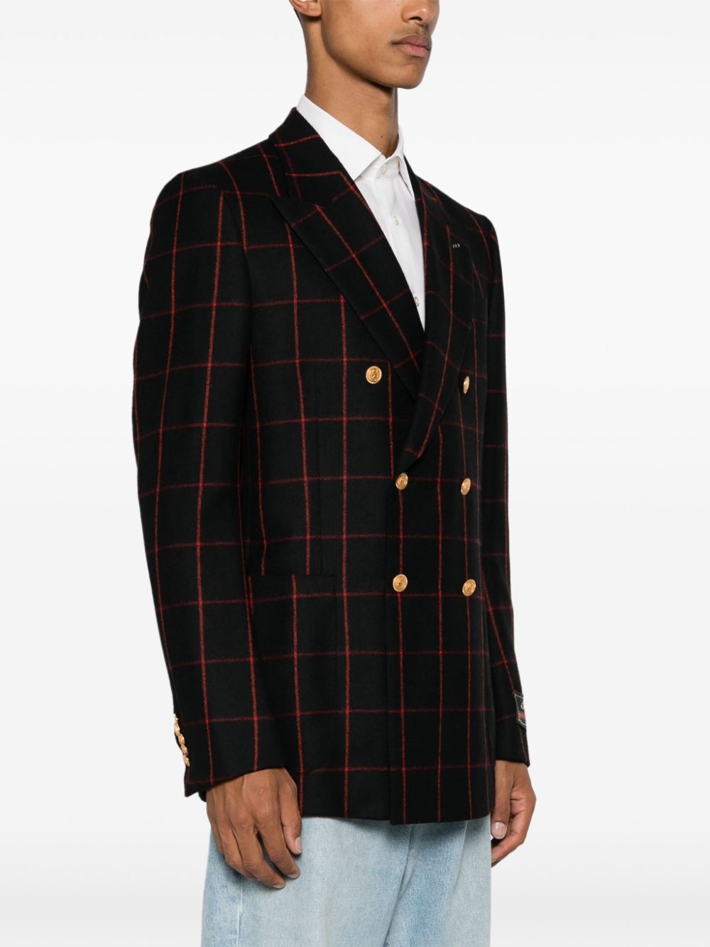 wool double-breasted blazer - 3
