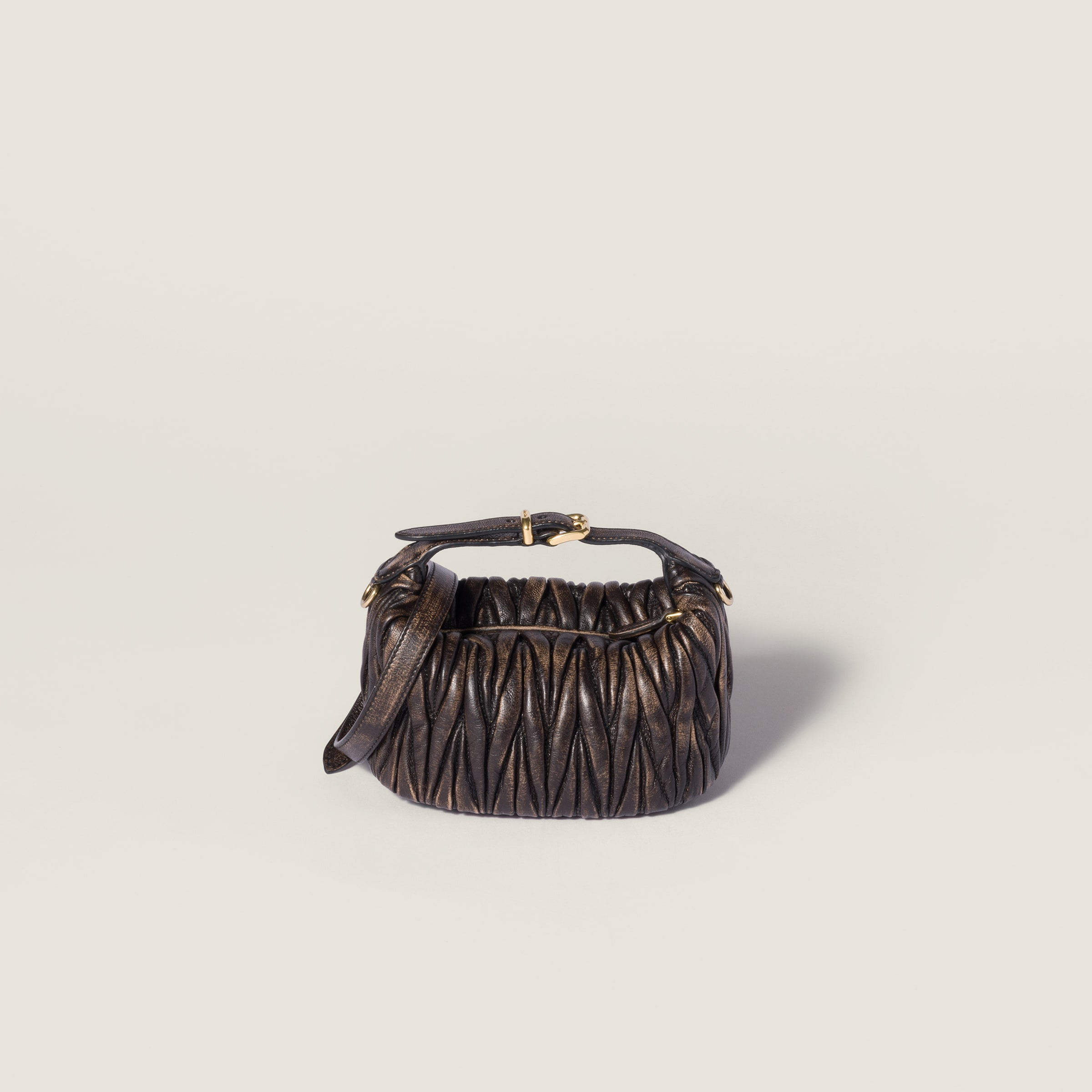 Matelassé nappa leather pouch - 3