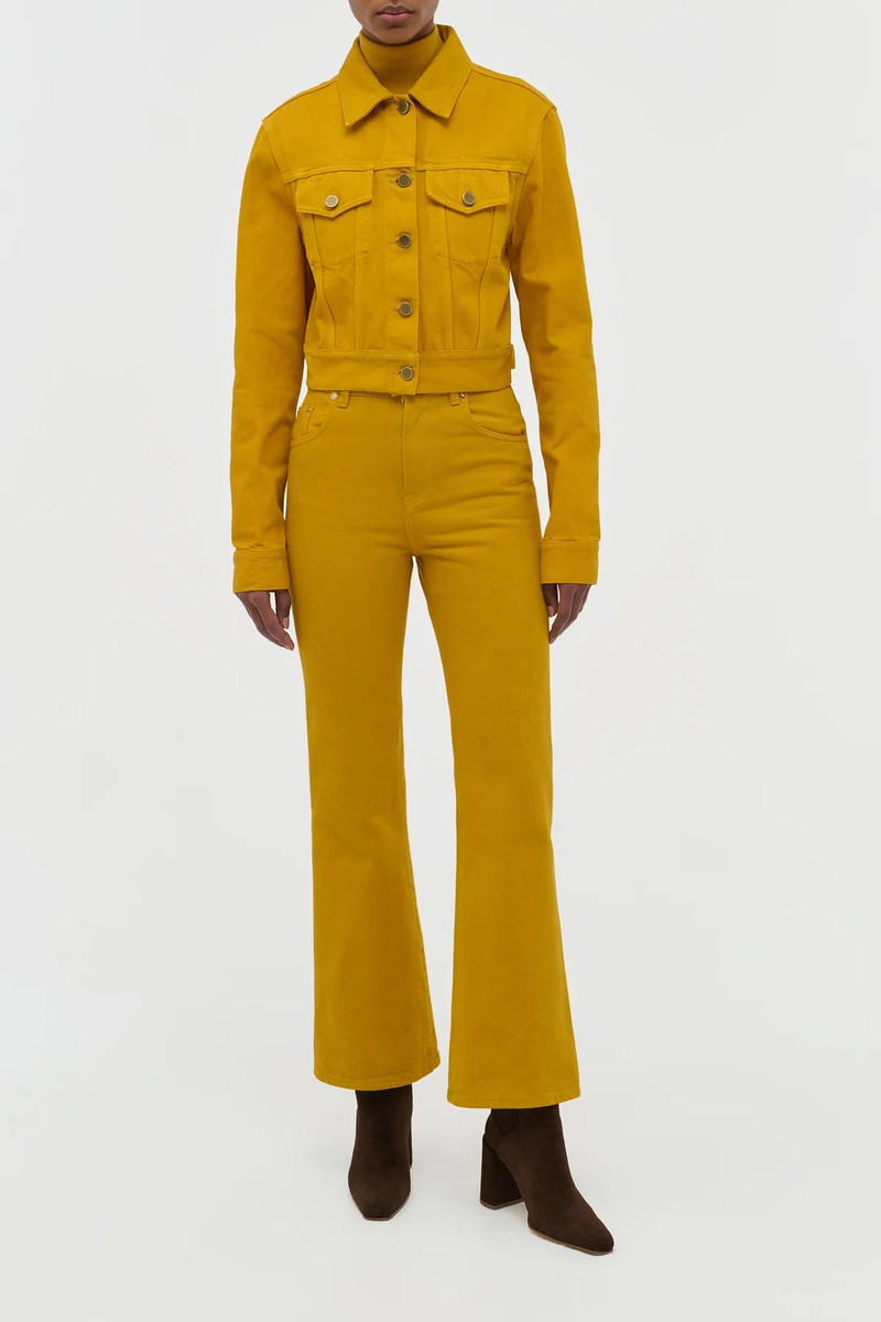 GABRIELA HEARST Ezra Bootcut Cropped Jean in Golden Birch Recycled Cotton Denim outlook