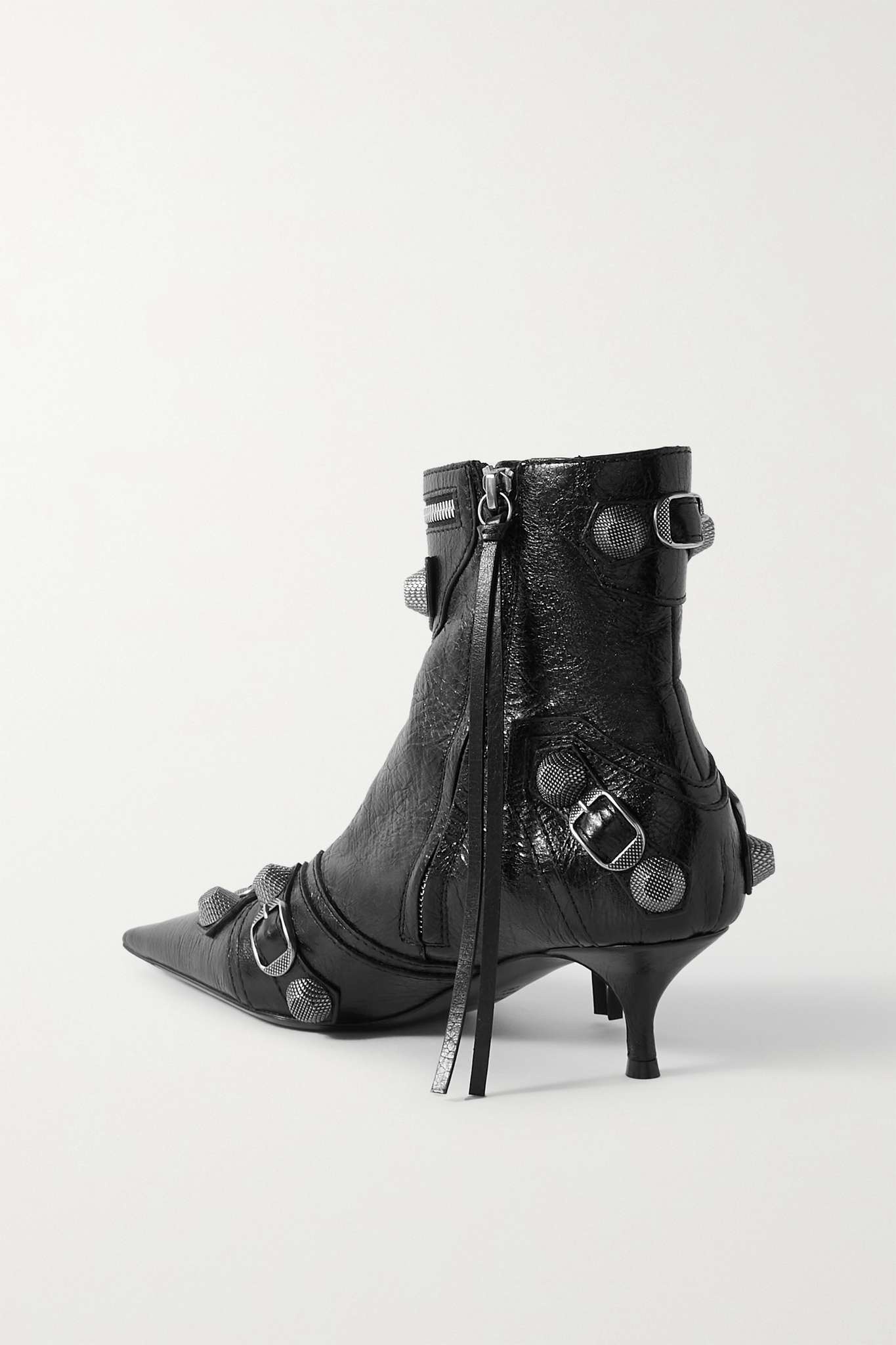 Le Cagole studded crinkled-leather ankle boot - 3