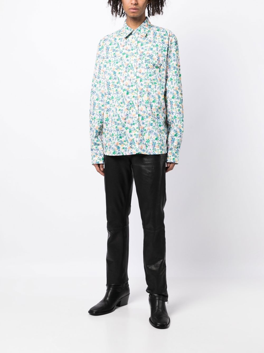 Tシャツ・カットソー MARINE SERRE FLORAL PRINT SHIRT (T307FW22WU_WOTCO000110) MULTICOLOUR Marine Serre FLORAL PRINT SHIRT (T307FW22WU