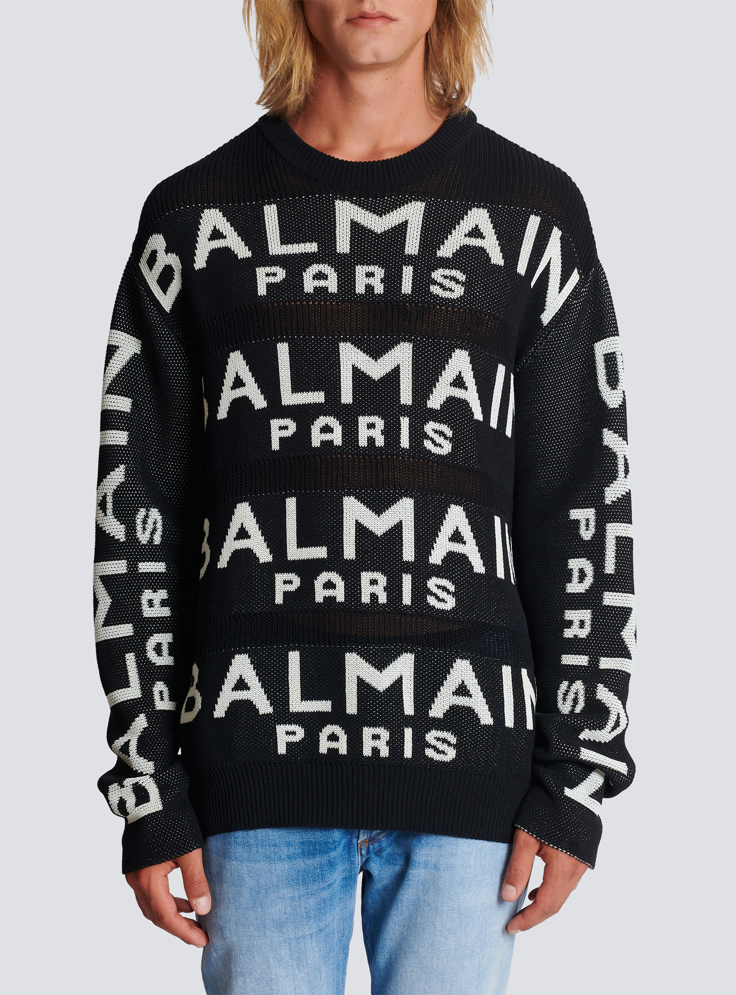 Knit jumper with Balmain logo - 5