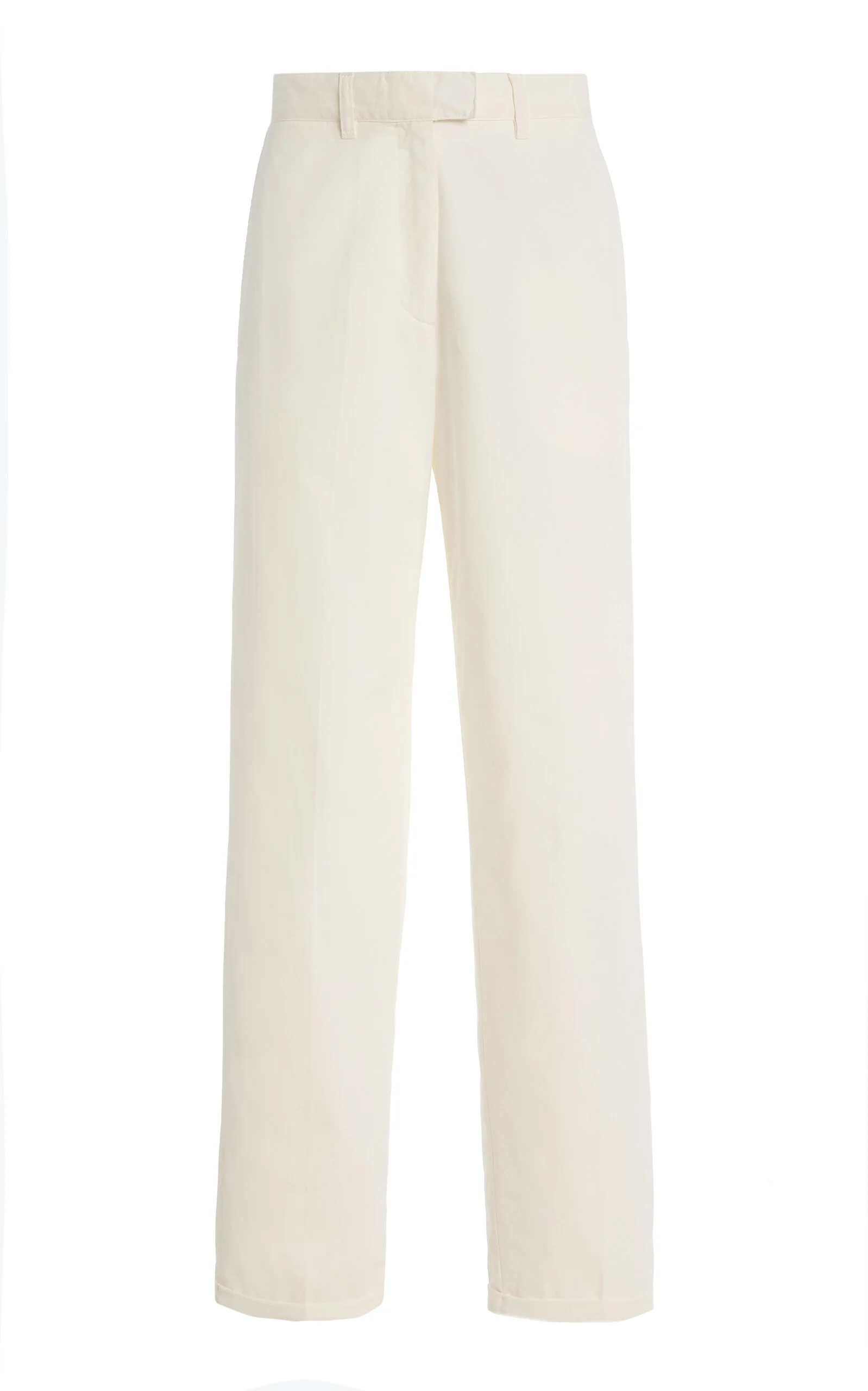 Neriah Cotton-Blend Straight-Leg Pants white - 1